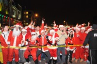 A group of Santas at the annual running of the santa's race in Philadelphia