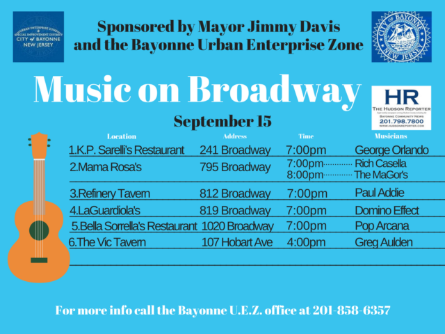 Music  Broadway Bayonne  September 15, 2017
