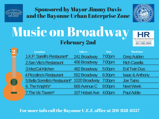 Music Broadway Bayonne February 2nd 2018