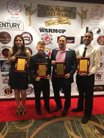 New Jersey’s Austin Wright Sr, Hampton Jr., McCormick, and Jedrzejczyk were recognized by NJ       USA Martial Arts Hall of Fame