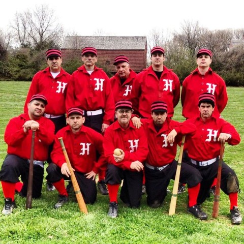 Vintage baseball team Hoboken Nine play by gentlemen rules 