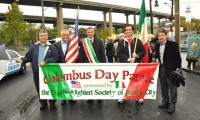 columbus day parade marchers