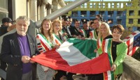 JC Christopher Columbus Day Parade Honorees and Chairman Raise the Italian Flag Oct 2014 (2)