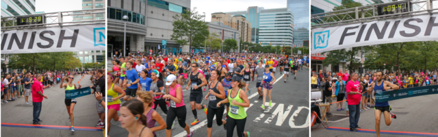 Runners at Newport Marathon in Jersey City 