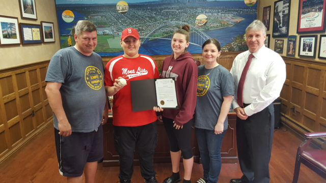 Bayonne Mayor Davis Presents Proclamation  Local Baseball Player Pitched  Perfect Game
